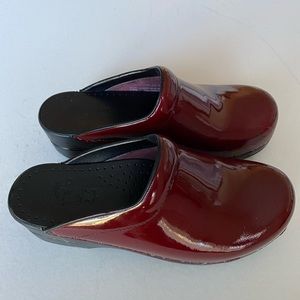 Size 8 Dansko Sonya Red Wine Open Back Clogs